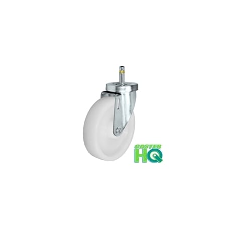 Casterhq 5"x1-1/4" White Nylon Wheel, Swivel Caster, 7/16"x1-3/8" Grip R 24CS514NY82E-72